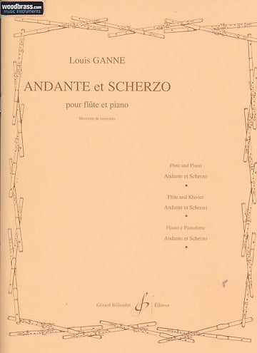 GANNE LOUIS - ANDANTE ET SCHERZO - FLUTE PIANO