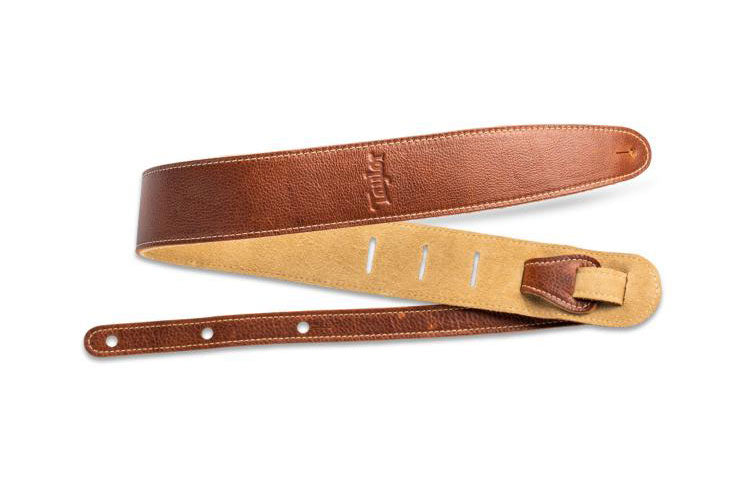 STRAP MEDIUM BROWN LEATHER SUEDE BACK 2.5"