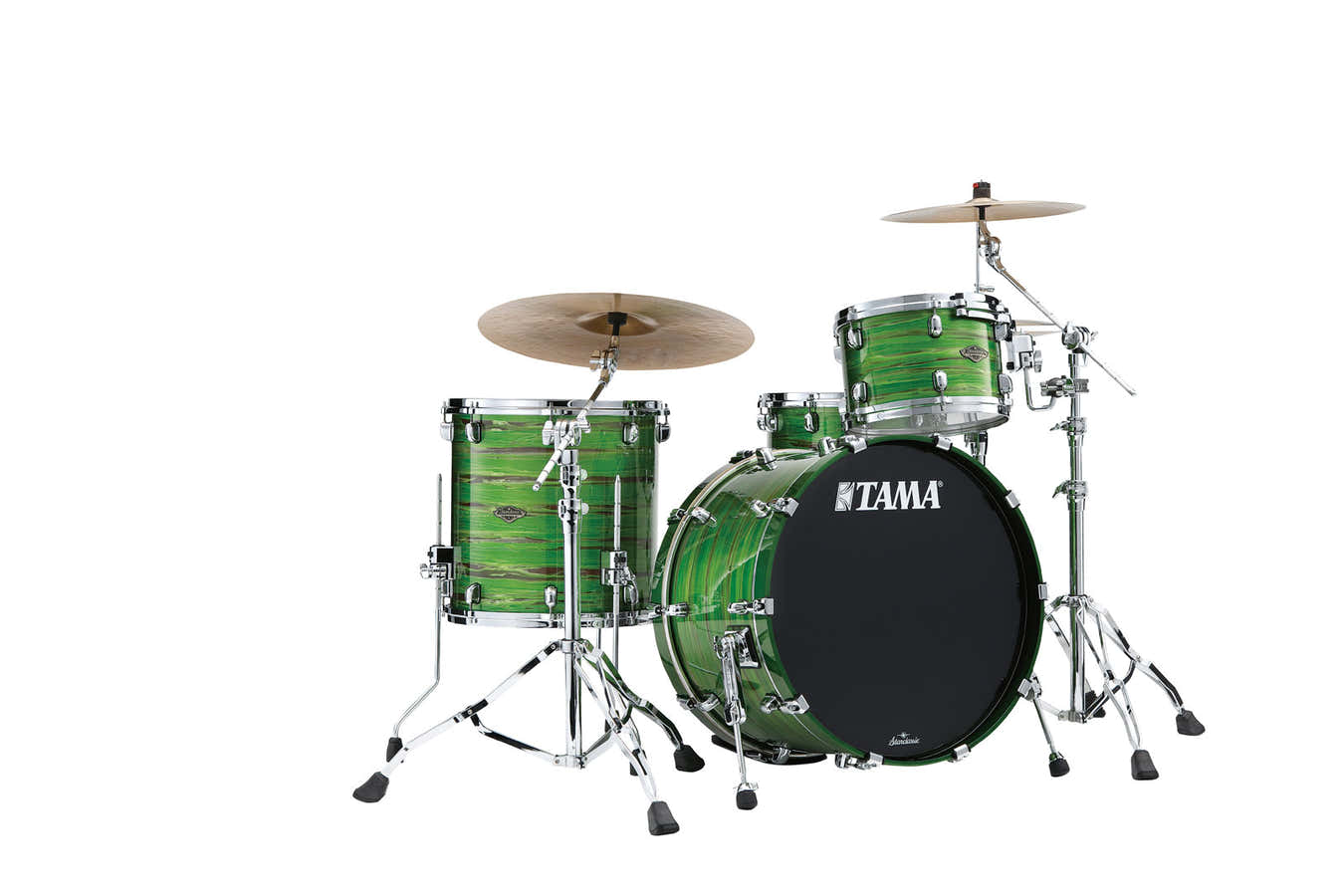STARCLASSIC WALNUT/BIRCH 3-PIECE SHELL PACK WITH 22" BASS DRUM LACQUER SHAMROCK OYSTER