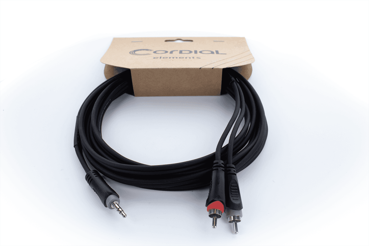 Cable Y Divisor de Minijack Estéreo / 2 RCA 5 M