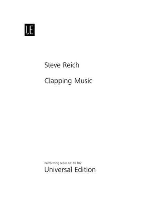 REICH STEVE - CLAPPING MUSIC FOR TWO PERFORMERS (1972)