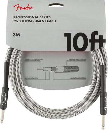PROFESSIONAL INSTRUMENT CABLE 10' WHITE TWEED