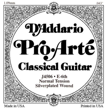 J4506 PRO-ARTE NYLON CLASSICAL GUITAR SINGLE STRING NORMAL TENSION SIXTH STRING