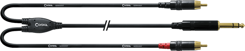 Cordial Cable Y Divisor Jack Estéreo/2 RCA 3 M