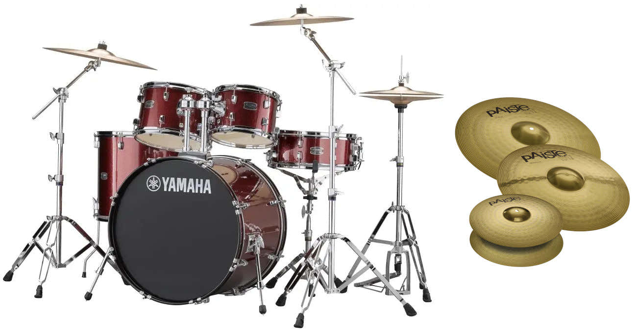 Rydeen 22 Purpurina burdeos + HW680W + Paiste 101