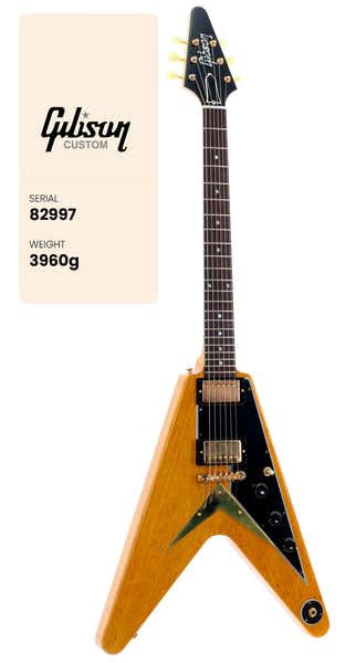 Flying V Korina 1958 Golpeador negro Natural CS HRC #82997