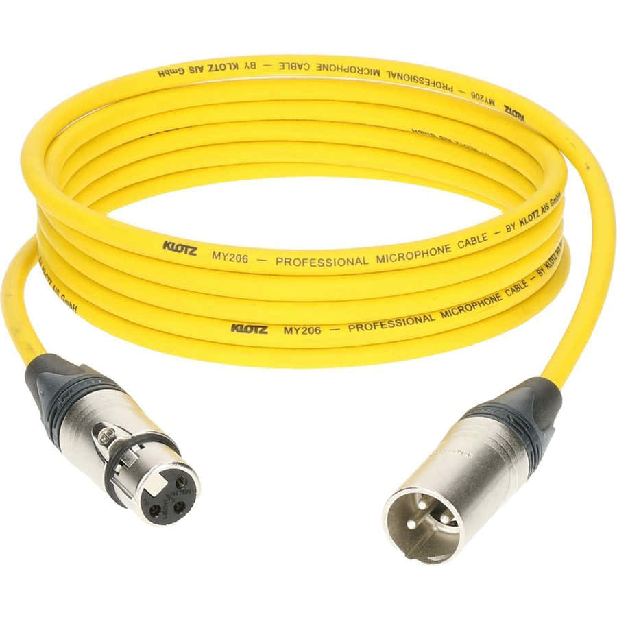 M1 MIC CABLE YELLOW 10M XLR 3P. F/M NEUTRIK
