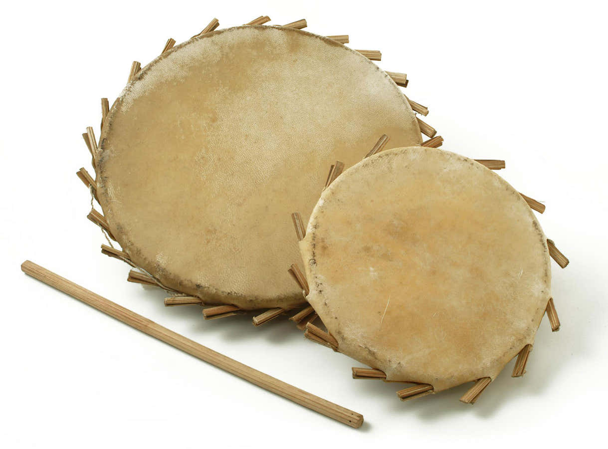 MT011 - SAKARA CLAY TAMBOURINE - DIAM 24 CM