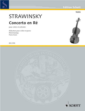Stravinsky Igor - Concerto En Re Pour Violon Et Orchestre - Reduction Violon Piano