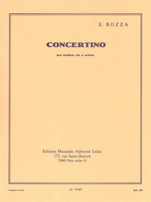 Bozza Eugene - Concertino - Saxophone Alto & Piano