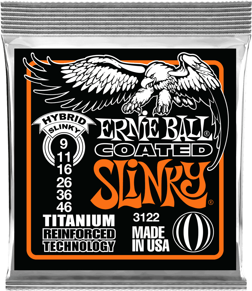 Ernie Ball 3122 Slinky híbridas de titanio recubiertas 9-46