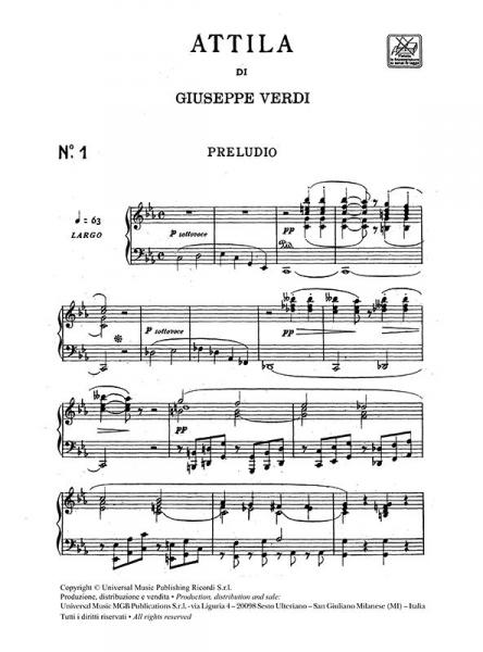 VERDI G. - ATTILA - Canto y piano