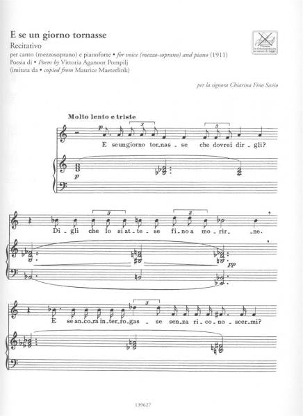 RESPIGHI O. - LIRICHE - ART SONGS - CHANT ET PIANO