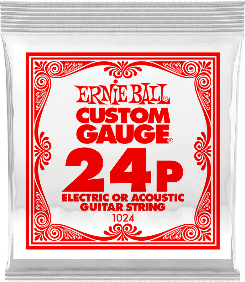 .024 PLAIN STEEL ELECTRIC OR ACOUSTIC GUITAR STINGS