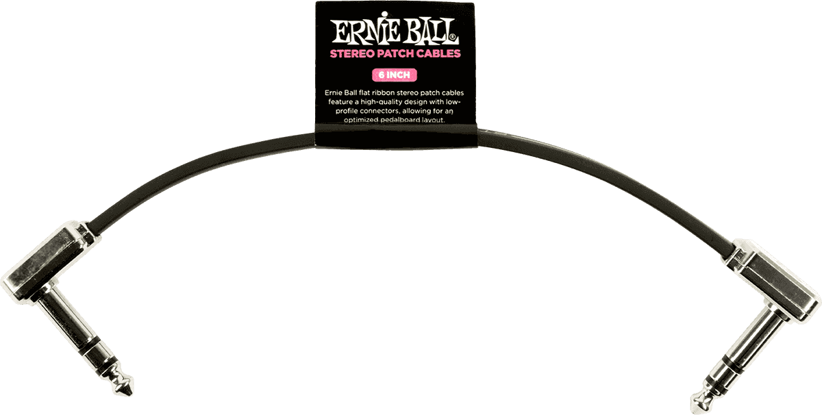 Ernie Ball CABLES INSTRUMENT PATCH TRS - THIN & FLAT ELBOW - 15 CM