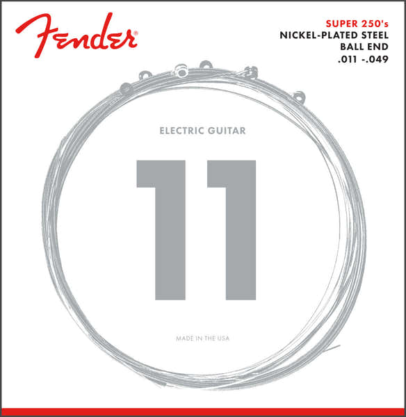SUPER 250 GUITAR STRINGS NICKEL PLATED STEEL BALL END 250M GAUGES .011-.049 (6)