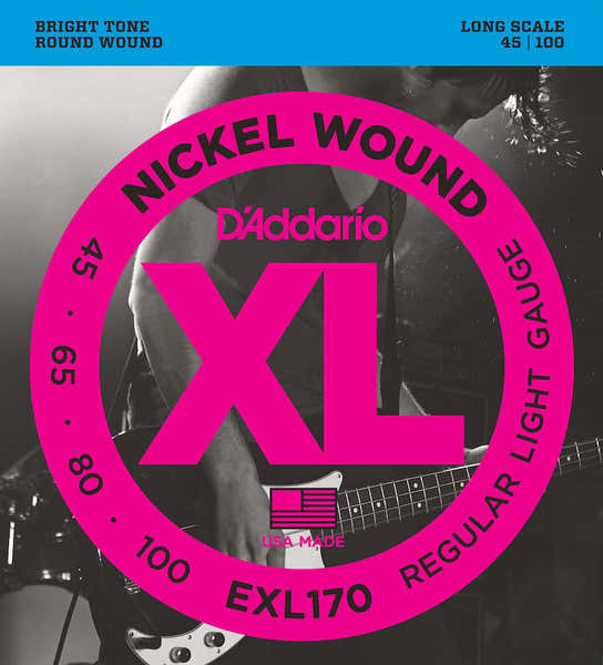 D'ADDARIO EXL170 cuerdas entorchadas en níquel escala larga tensión ligera 45-100