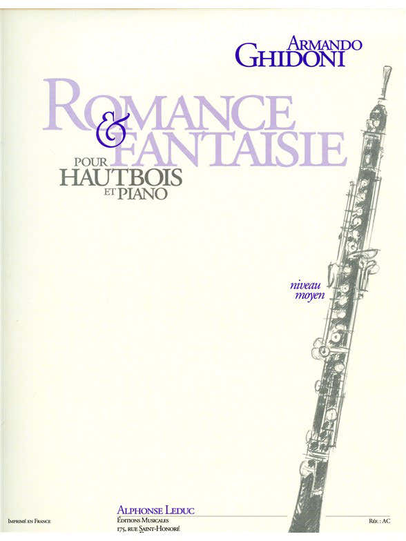 GHIDONI ARMANDO - ROMANZA Y FANTASÍA - OBOE Y PIANO