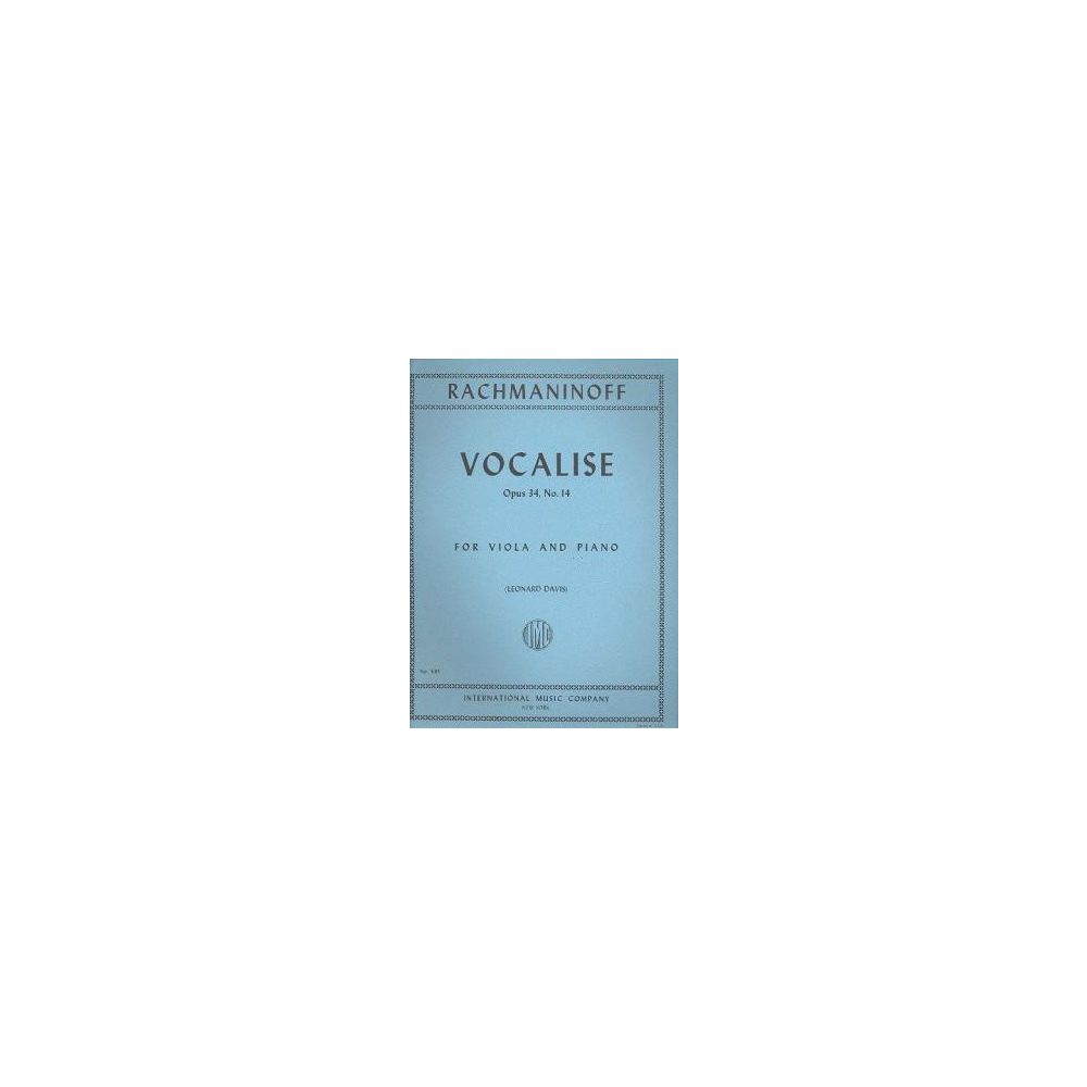 IMC Rachmaninoff Serge - Vocalise Op.34 N°14 Alto & Piano (Leonard Davis)