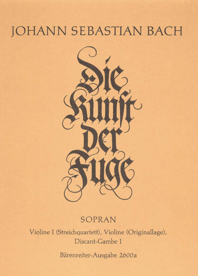 Bach J.S. Die Kunst Der Fuge Dessus De Viole 1