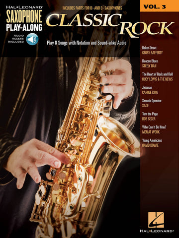 Hal Leonard Saxophone Play Along Vol.3 - Classic Rock + Audio En Ligne