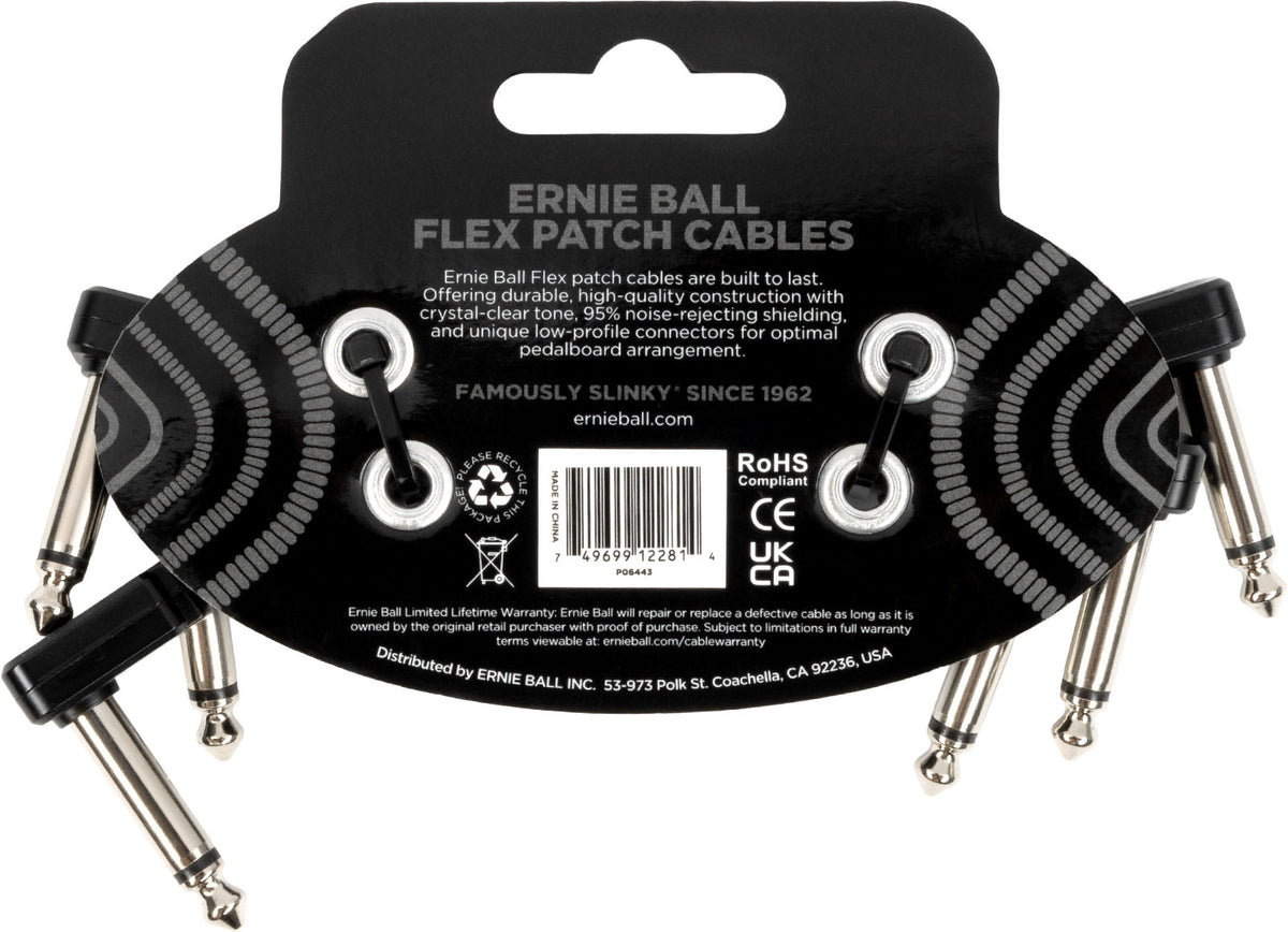 PATCH CABLE FLEX 7,5CM - PACK 3 BLACK