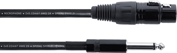 Cordial Cable de Audio XLR Hembra / Jack Mono 5 M