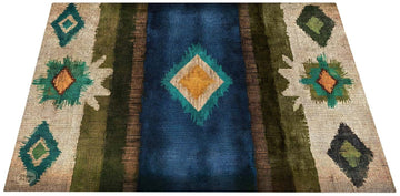 EART185-BLU - Alfombra de Escenario / Baterà­a Native American 1.85 x 1.60m Antideslizante - Azul