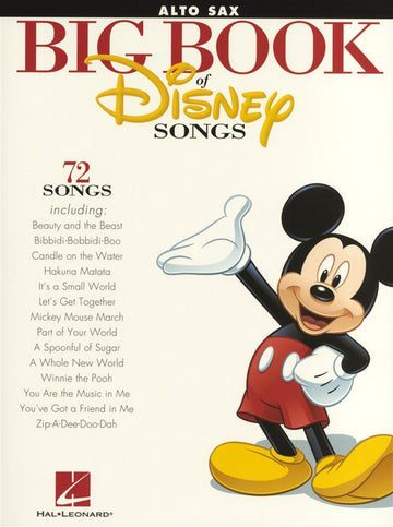 The Big Book Of Disney Songs Instrumental Folio Alto Saxophone - Alto Saxophone