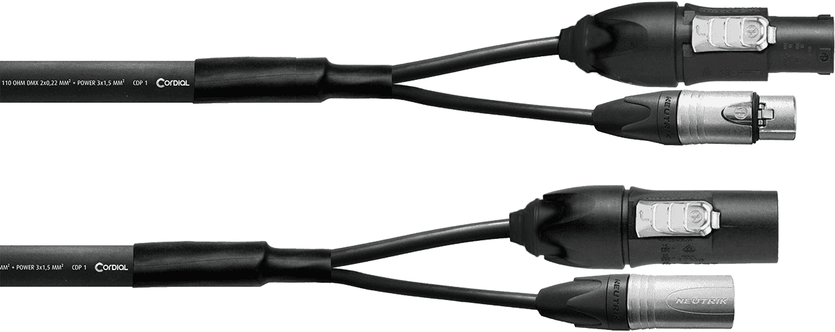 Cable Híbrido XLR 5 Puntos + Powercon 2,5 mm True1 - 3M