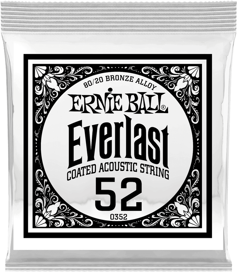 .052 EVERLAST COATED 80/20 BRONZE ACOUSTIC GUITAR STRINGS