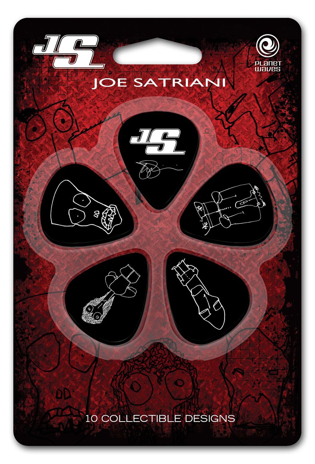 Joe Satriani púas de guitarra negras paquete de 10 ligeras