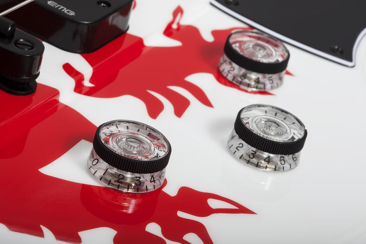 Ultra Spitfire Signature Simon Gallup Blanco brillante con León rojo
