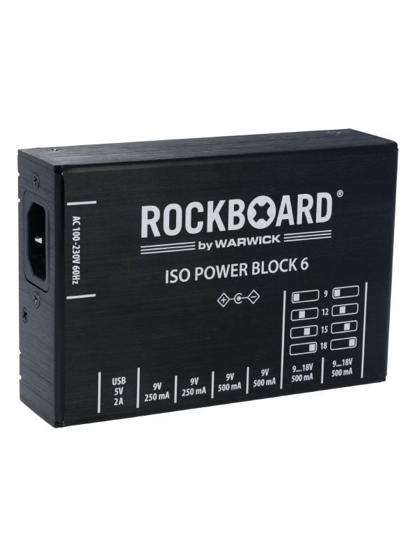 Rockboard Power Block Iso V6 IEC 9 A 18V 100/230 Volt
