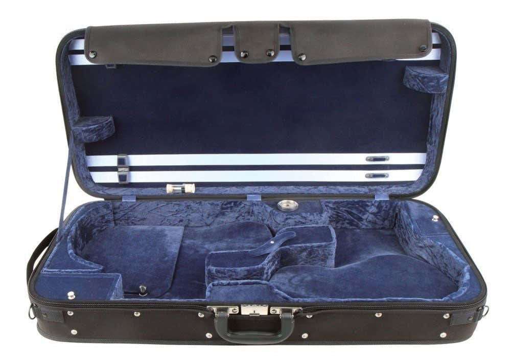 Estuche Doble Liuteria Maestro Negro/Azul - Violín/Viola