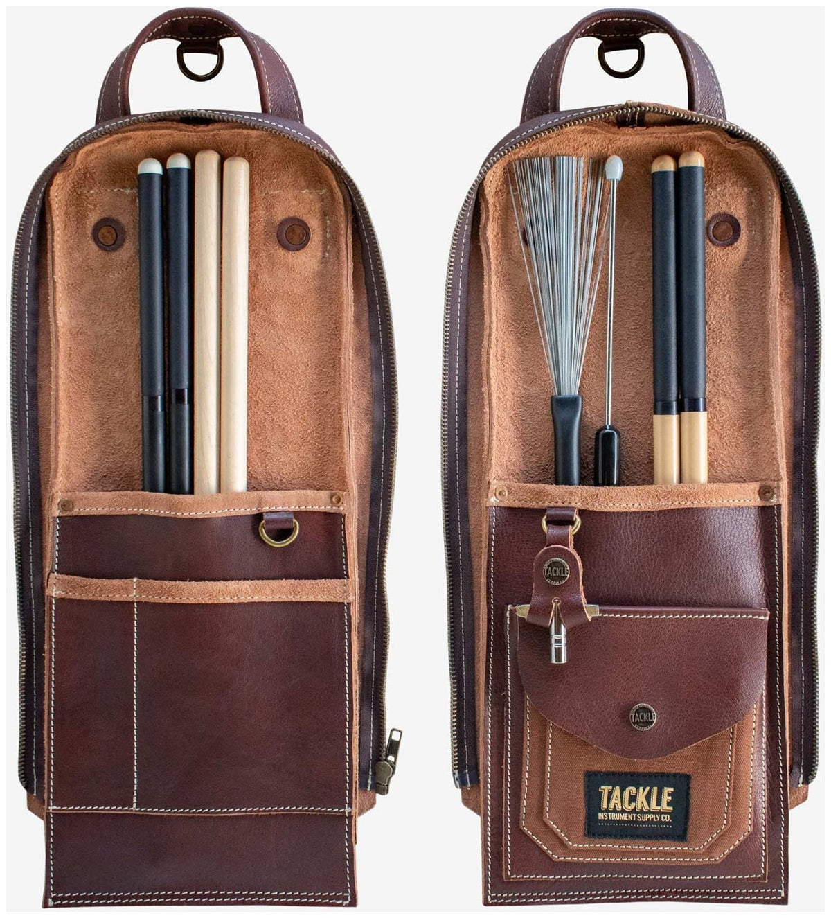 Funda Modular de Cuero para Baquetas - Marrà³n