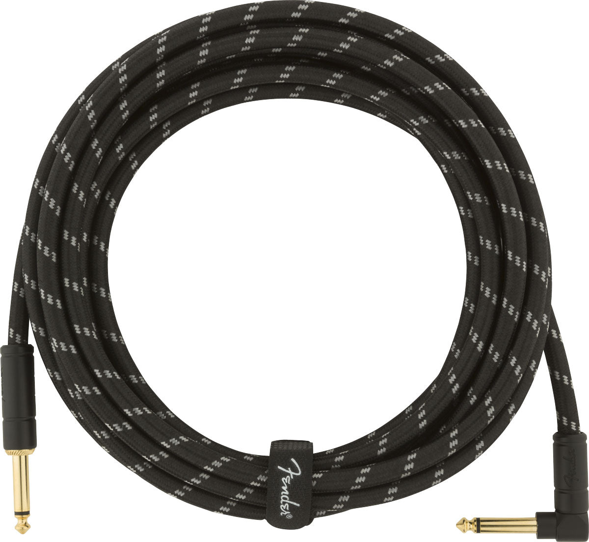 DELUXE INSTRUMENT CABLE STRAIGHT/ANGLE 15' BLACK TWEED