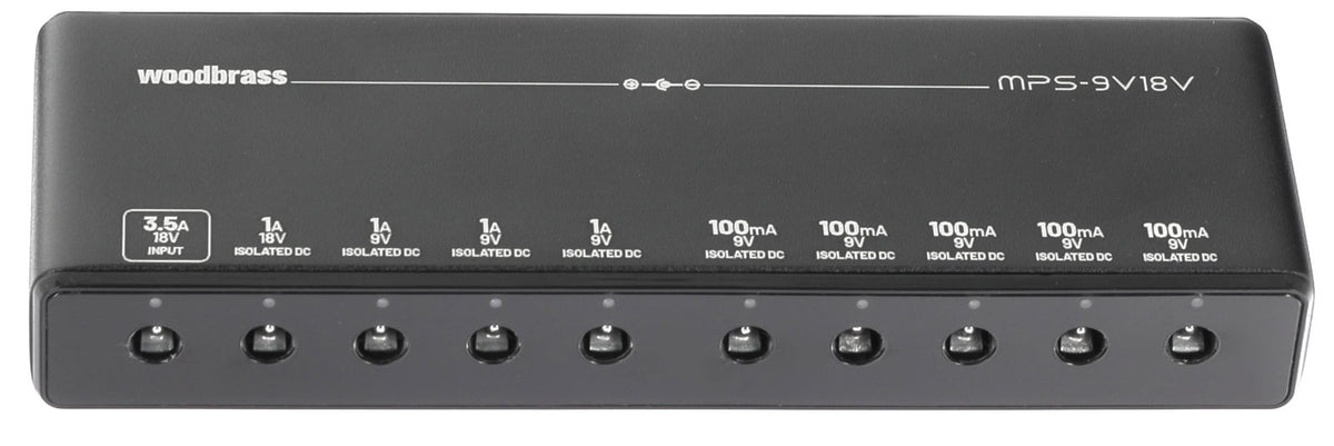 Woodbrass MPS-9V18V, Fuente De Alimentación Slim Para 9 Pedales