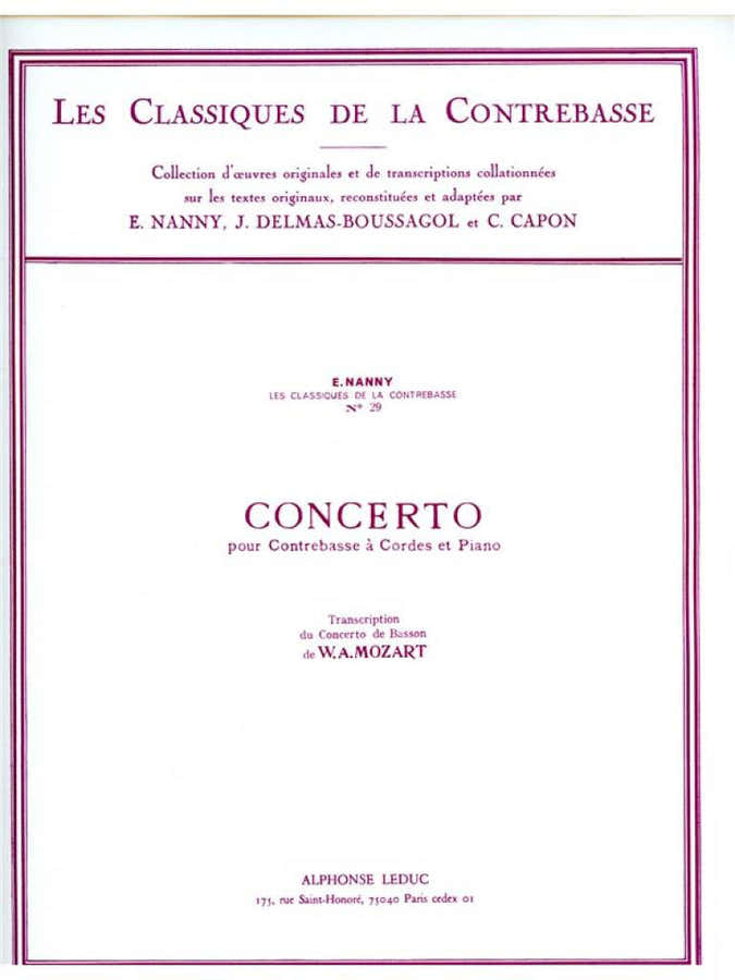 Moz - Concerto For Bassoon Transcribed For Double Bass