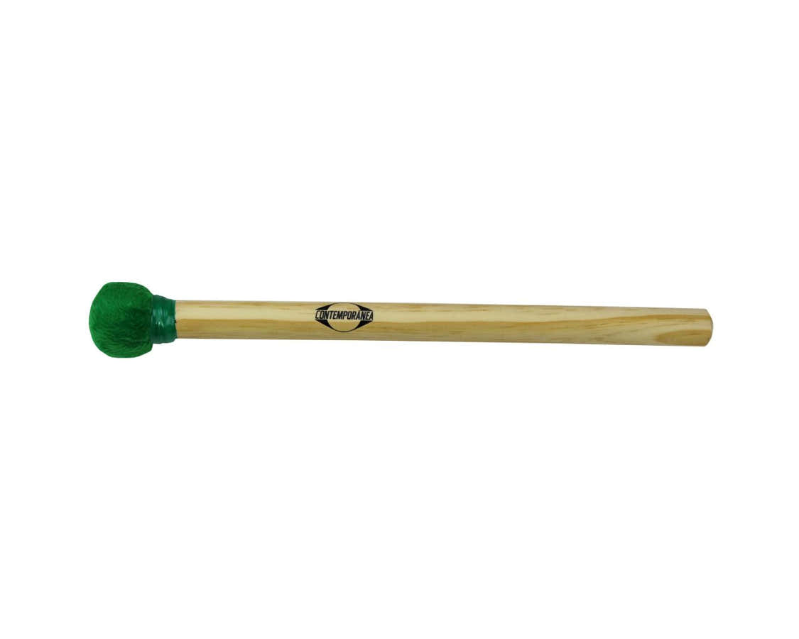 C-BS08G Maza De Surdo Verde Madera Cabeza Pequeña 35Cm
