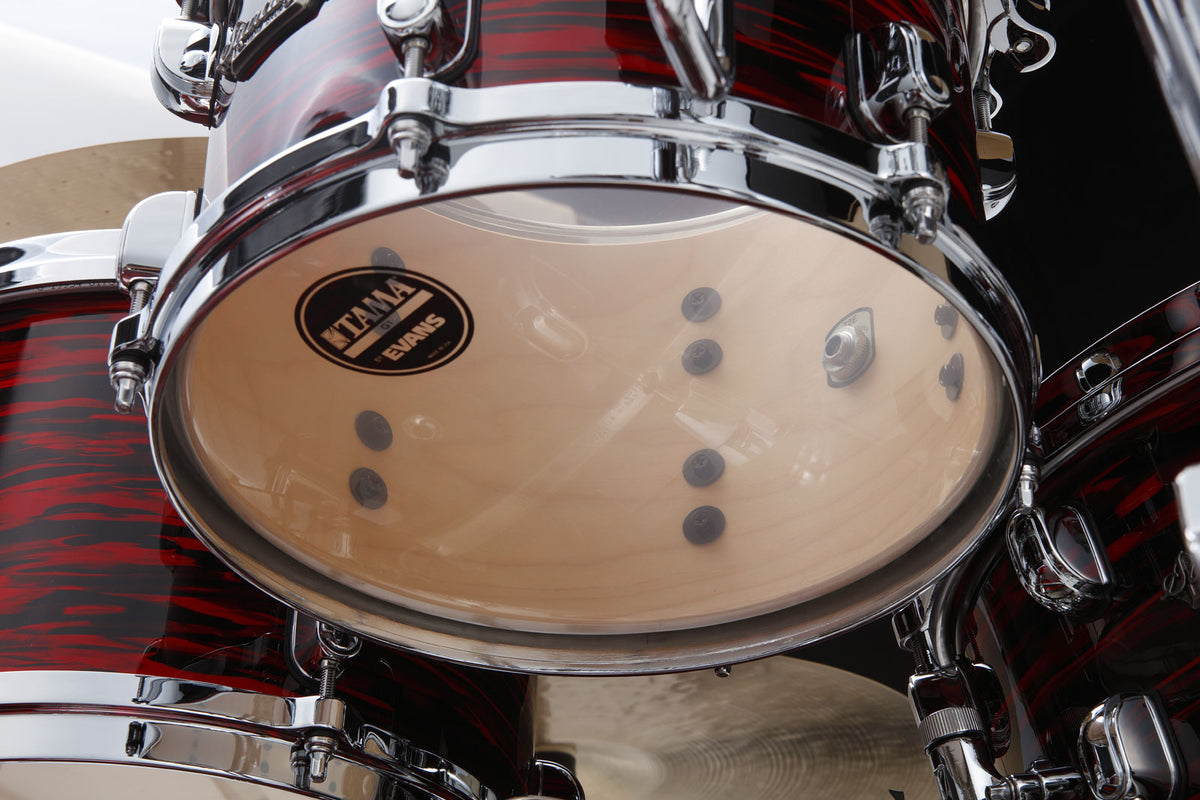 STARCLASSIC MAPLE STAGE 22 DRUM KIT CHROME SHELL HARDWARE RED OYSTER
