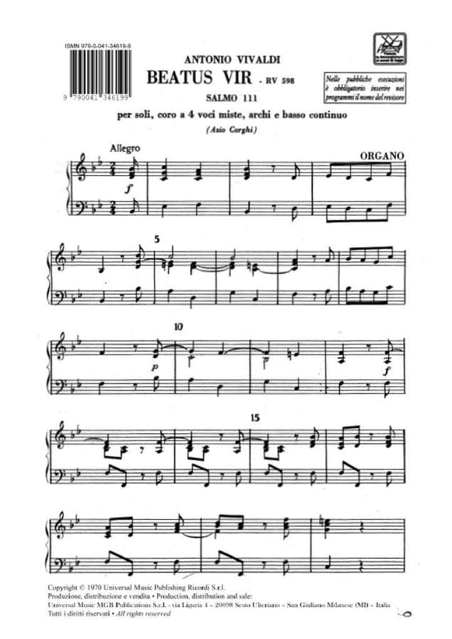 Vivaldi A. - Beatus Vir RV 598 - Set Parties
