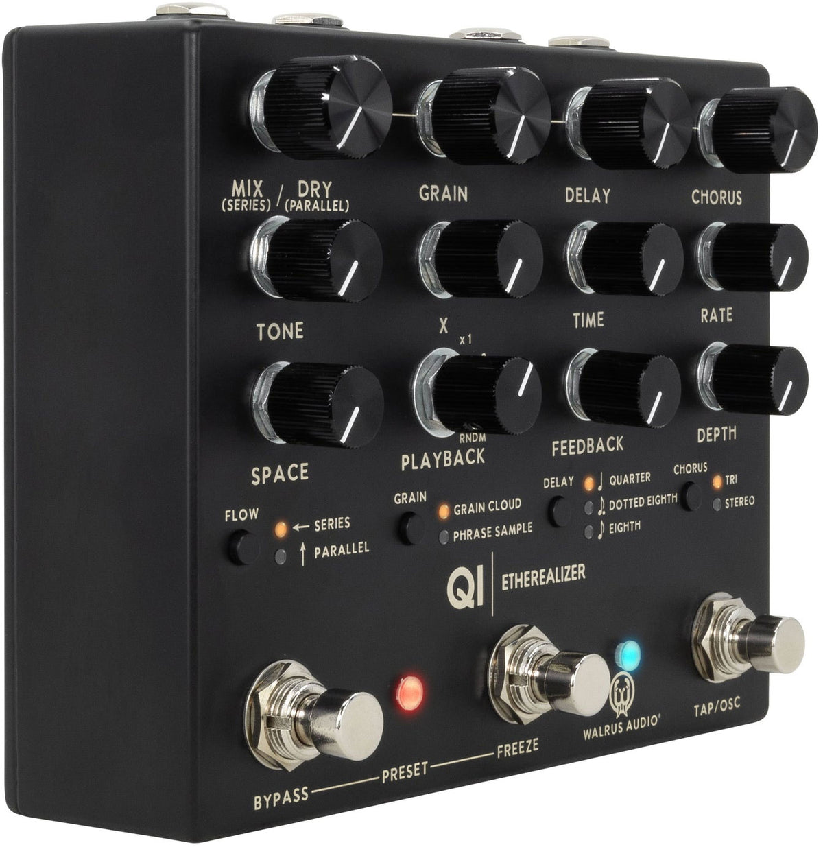 Qi Etherealizer Negro - Efecto granular de reverb, delay y chorus