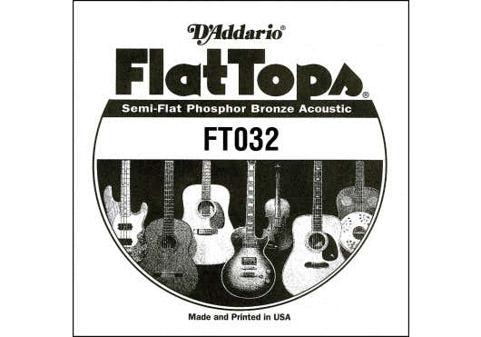 FT032 SEMI-FLAT PHOSPHOR BRONZE ACOUSTIC GUITAR SINGLE STRING .032
