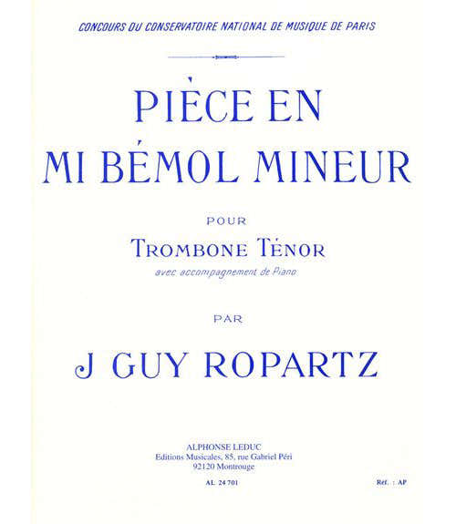 Ropartz J. G. - Piece En Mib Mineur - Trombone et Piano