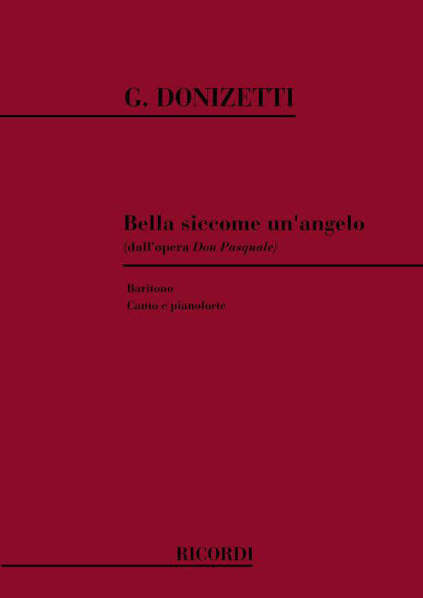 DONIZETTI G. - BELLA SICCOME UN ANGELO - CHANT ET PIANO