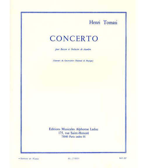 Tomasi H. - Concerto(basson Orchestre) -basson et Piano