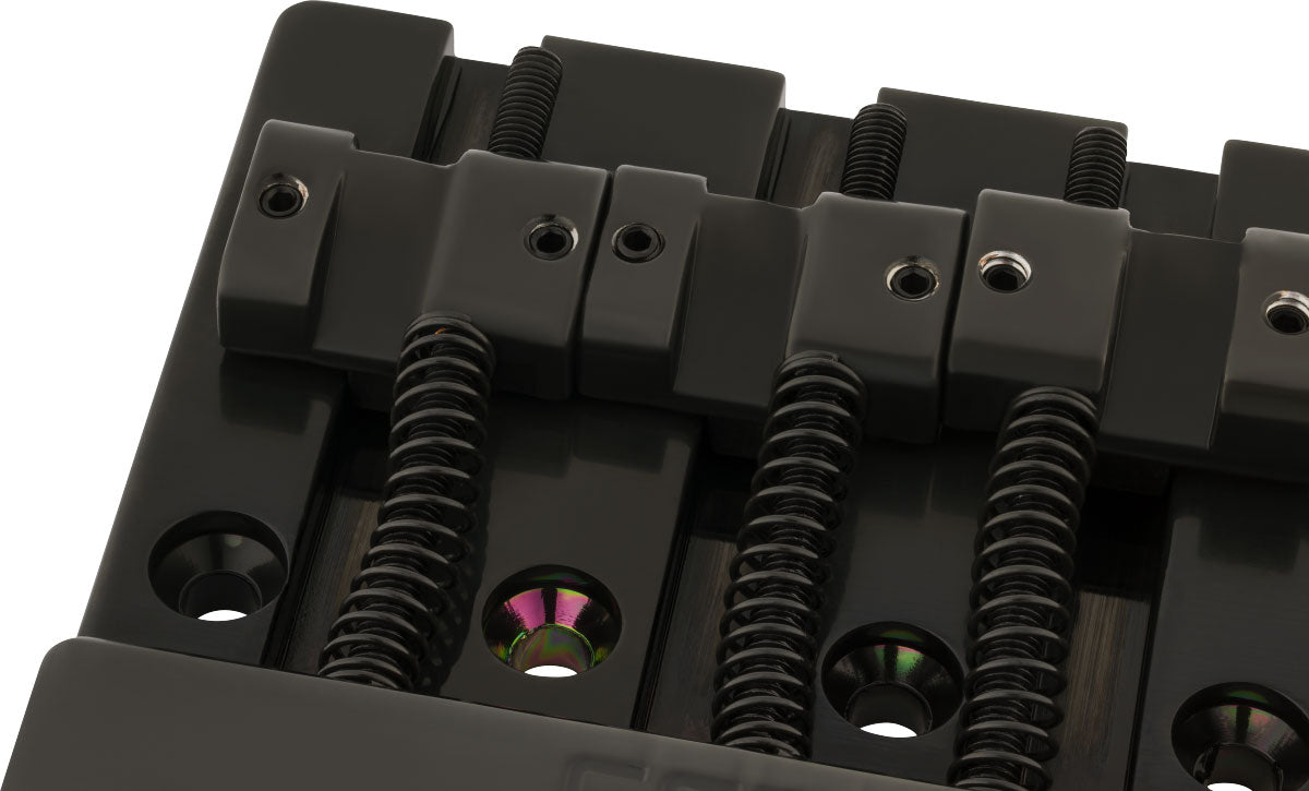 Fender Conjunto de puente de bajo de 4 cuerdas HiMass con selletas de zinc Negro