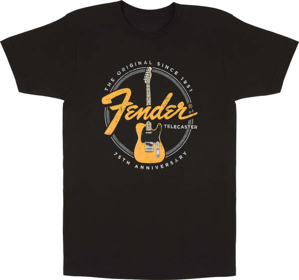 "S" T-Shirt 75th Telecaster Vintage Black