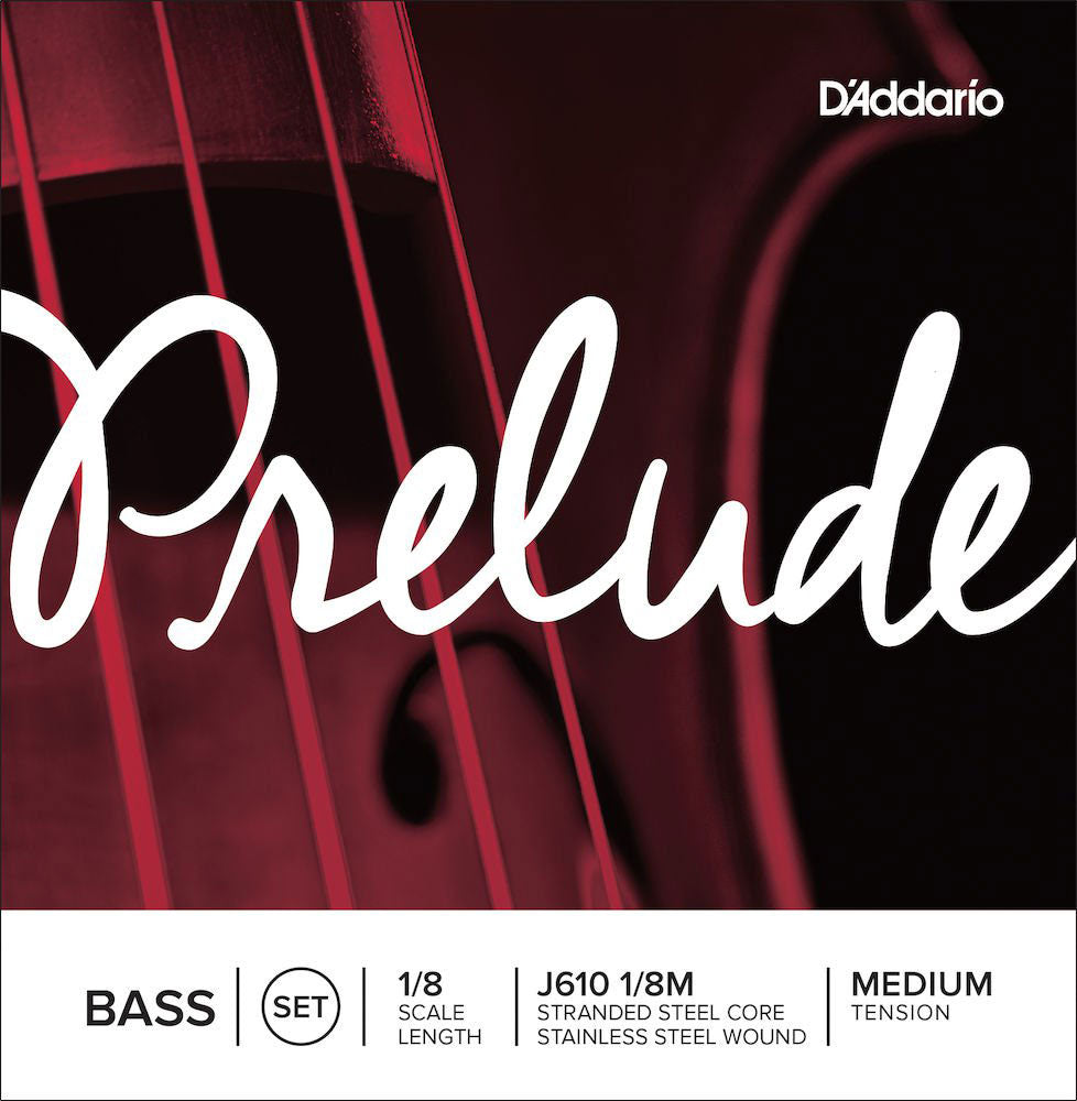 D'ADDARIO SET OF STRINGS FOR DOUBLE BASS PRELUDE NECK 1/8 TENSION MEDIUM